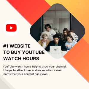 Banner advertising a service to buy YouTube watch hours.