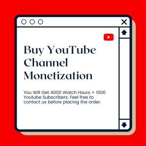 An advertisement for buying YouTube channel monetization.