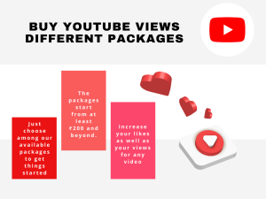 Advertisement for buying YouTube views in different packages. Prices start at ₹200