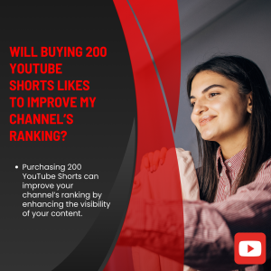 The text reads: "Will buying 200 YouTube Shorts likes to improve my channel’s ranking?"